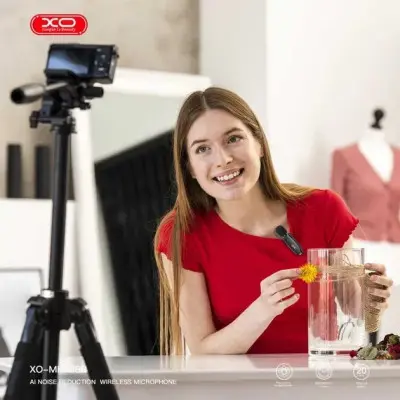 Бездротовий петличний мікрофон XO MKF08B Lightning Black, Чорний Бездротовий петличний мікрофон XO MKF08B Lightning Black, Чорний