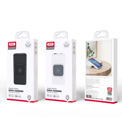 Універсальна мобільна батарея Повербанк XO PR161 15W magnetic wireless 10000mAh Чорний, Black