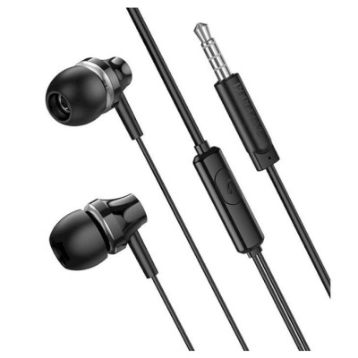 Провідні вакуумні навушники-гарнітура Borofone BM74  Black, чорний