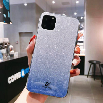 Чехол накладка Swarovski iPhone 11 Pro Max Голубая