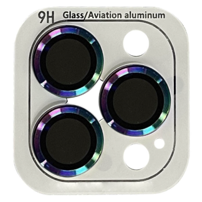 Защитное стекло на камеру Metal iPhone 14 Pro/14 Pro Max Сиреневое (Rainbow)