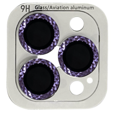 Защитное стекло на камеру Metal Shine iPhone 14 Pro/14 Pro Max  Темно-фиолетовое