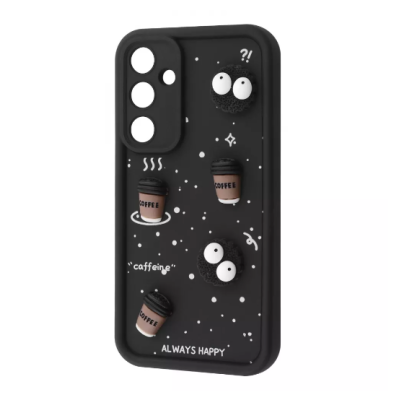 Чехол накладка Pretty Things Samsung A155 (A15) Черная/Кофе