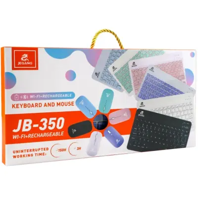 Клавіатура + миша бездротова Jeqang JB-350 Блакитна