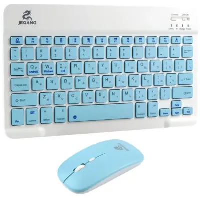 Клавіатура + миша бездротова Jeqang JB-350 Блакитна