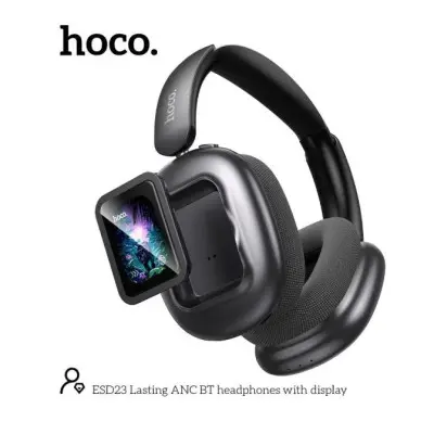 Бездротові повнорозмірні навушники Hoco ESD23 Lasting ANC with display Чорні Бездротові повнорозмірні навушники Hoco ESD23 Lasting ANC with display Чорні