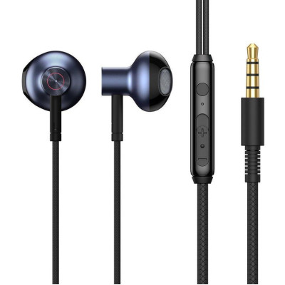 Провідні навушники вкладиші-гарнітура Baseus Encok H19 Wired Earphone 3.5mm Black, чорний