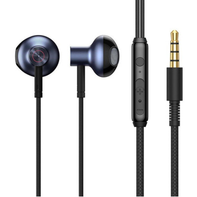 Проводные наушники вкладыши-гарнитура Baseus Encok H19 Wired Earphone 3.5mm Black, черный