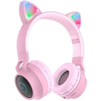 Безпровідні навушники Bluetooth Hoco W27 Cat Ear Wireless Headphones Pink, рожевий