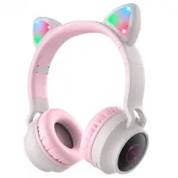 Безпровідні навушники Bluetooth Hoco W27 Cat Ear Wireless Headphones Pink-Grey, рожево-сірий Безпровідні навушники Bluetooth Hoco W27 Cat Ear Wireless Headphones Pink-Grey, рожево-сірий