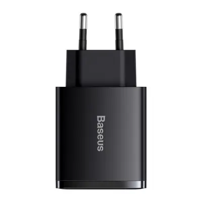 Сетевое зарядное устройство Baseus 2USB+1USB-C Compact 30W Чёрный