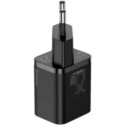 Мережевий зарядний пристрій Baseus Super Si 25W PD Black, Чорний