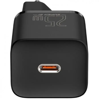 Мережевий зарядний пристрій Baseus Super Si 25W PD Black, Чорний