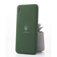 Чехол накладка SOFT Тризуб Samsung A525 (A52) Темно-зеленая