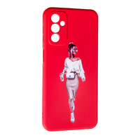Чехол накладка Art Samsung M236 (M23) Красная/ Девушка Чехол накладка Art Samsung M236 (M23) Красная/ Девушка