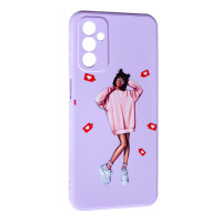 Чехол накладка Art Samsung M236 (M23) Фиолетовая/ Девушка Чехол накладка Art Samsung M236 (M23) Фиолетовая/ Девушка