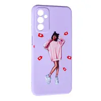 Чехол накладка Art Samsung M236 (M23) Фиолетовая/ Девушка
