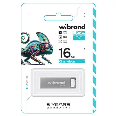 Флеш пам'ять USB 16Gb Wibrand Chameleon USB 2.0 Срібна