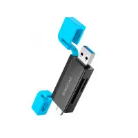 Картрідер Borofone DH9 USB/Type-C 3.0 Чёрно-синий