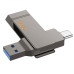 Флеш-накопичувач USB 256Gb Hoco UD15 Clever USB 3.2 + Type-C Сірий