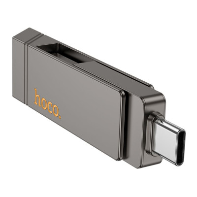Флеш пам\'ять USB 64Gb Hoco UD15 Clever USB 3.2+Type-C Сірий