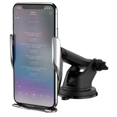 Автотримач Hoco S14 Automatic induction 15W з БЗП Black, Чорний