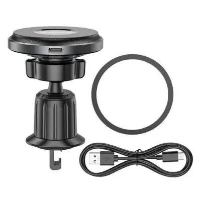 Автотримач Borofone BH202 з БЗП 15W Black, Чорний Автотримач Borofone BH202 з БЗП 15W Black, Чорний