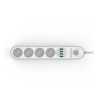 Сетевой Удлинитель 2м,5 розеток,4 USB Prologix PR-SE4432W