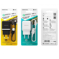 Мережевий зарядний пристрій Borofone BA36A microUSB QC3.0 Білий Мережевий зарядний пристрій Borofone BA36A microUSB QC3.0 Білий
