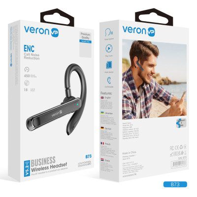 Bluetooth гарнітура Veron B73 Чорна