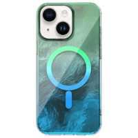 Накладка Shiny Mountain MagSafe iPhone 13/ iPhone 14 Зелена/Синяя
