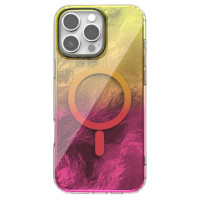 Накладка Shiny Mountain MagSafe iPhone 15 Pro Max Желтая/Розовая