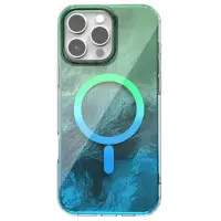 Чехол Накладка Shiny Mountain MagSafe iPhone 16 Pro Max Зеленая/Синяя