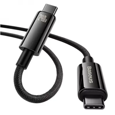 Кабель дата Baseus Tungsten Type-C to Type-C 1м 240W Чёрный Кабель дата Baseus Tungsten Type-C to Type-C 1м 240W Чёрный