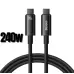Кабель дата Baseus Tungsten Type-C to Type-C 3м 240W Чорний