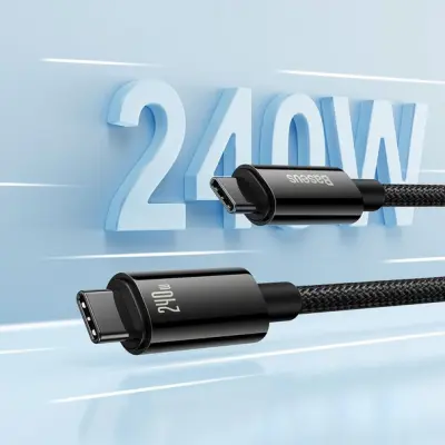 Кабель дата Baseus Tungsten Type-C to Type-C 3м 240W Чорний