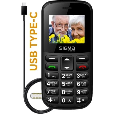 Мобільний телефон Sigma Comfort 50 EASY TYPE-C Black, чорний