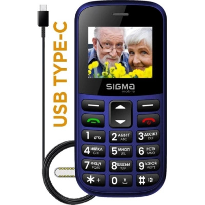 Мобільний телефон Sigma Comfort 50 EASY TYPE-C Blue, Синій
