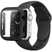 Ремінець Apple Watch 38мм Силікон+скло  чорний
