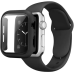 Ремінець Apple Watch 38мм Силікон+скло черный