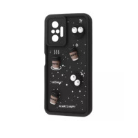 Чехол накладка Pretty Things Xiaomi Redmi Note 10 Pro Черная/ Кофе Чехол накладка Pretty Things Xiaomi Redmi Note 10 Pro Черная/ Кофе