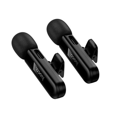 Безпроводной петличный микрофон Hoco L20A Lightning + Type C Чёрный