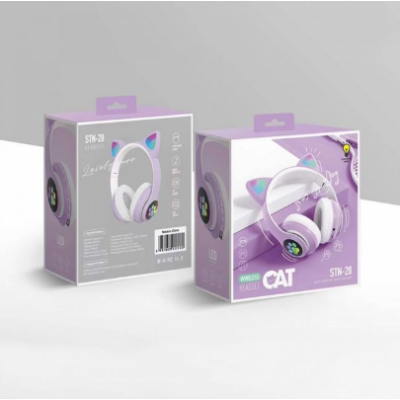 Безпровідні навушники TUCCI STN28 Violet дитячі з вушками кошеня, фіолетовий