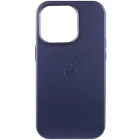 Чехол накладка Leather Case with MagSafe iPhone 13 Pro Max Фиолетовая  (AA+)