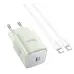 Мережевий зарядний пристрій Hoco N43  VistaPD 30W 1-Type-C + Кабель Type-C to Type-C Зелений (Tender Green)