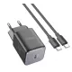 Мережевий зарядний пристрій Hoco N43  VistaPD 30W 1-Type-C + Кабель Type-C to Type-C Чорний (Starlight black)