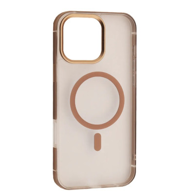 Чехол Накладка Dulero Metal Clear MagSafe iPhone 16 Pro Max Золотая