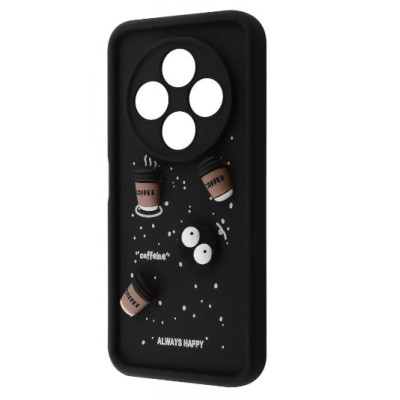 Чехол накладка Pretty Things Xiaomi Redmi 14C/Poco C75 Чорна/ Кава