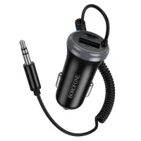 AUX Трансмітер Borofone BC64 USB-A + USB-C Чорний AUX Трансмітер Borofone BC64 USB-A + USB-C Чорний