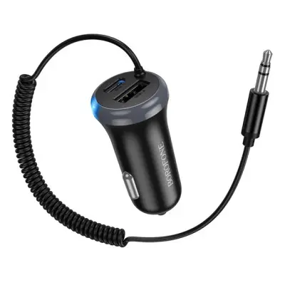 AUX Трансмітер Borofone BC64 USB-A + USB-C Чорний AUX Трансмітер Borofone BC64 USB-A + USB-C Чорний